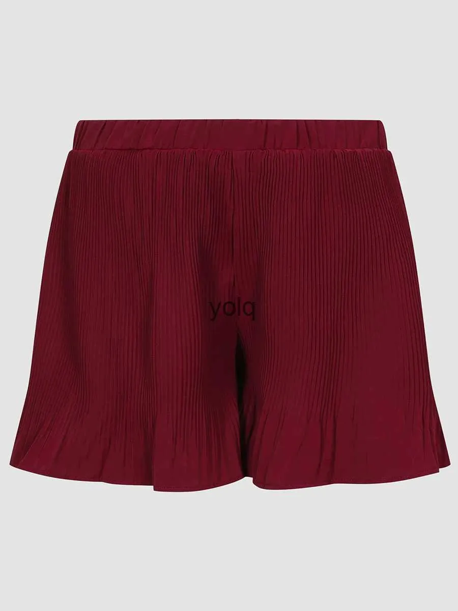 Women's Shorts Plus Size Zevity Casual Burgundy Women 0XL 1XL 2XL 3XL 4XL Urban Ladies Fashion Shortyolq