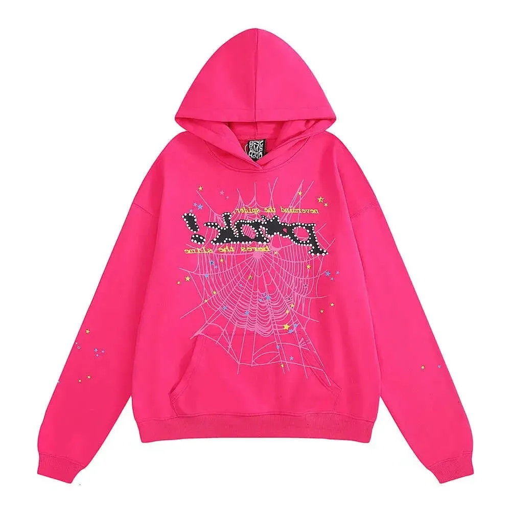 Jacka sp der unga thug män kvinnor hoodie hoodie hög kvalitet skumtryck webbgrafisk rosa tröjor k trulla