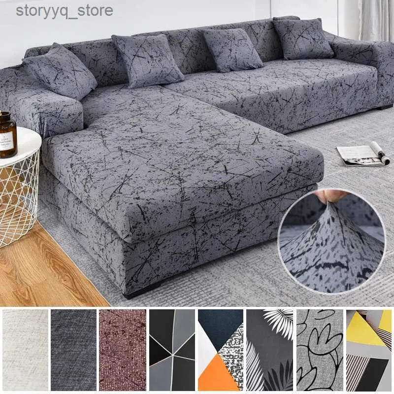 Stolskydd elastiska soffa omslag för vardagsrumssoffa täcker geometriska soffa täcker husdjur hörn l formad schäslongsoffa slipcover 1pc q231130