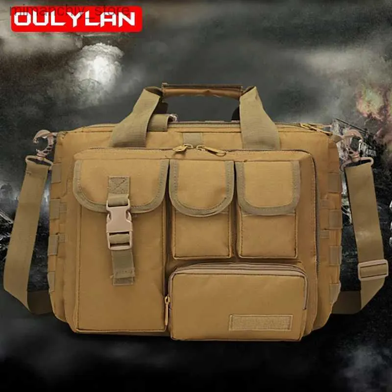 Bolsas al aire libre Moda Laptop Bandbag Hombres Bolsa de mensajero táctica Bolsas de gran capacidad al aire libre Portab Bolsa de hombro Camping Senderismo Bandbags Q231130