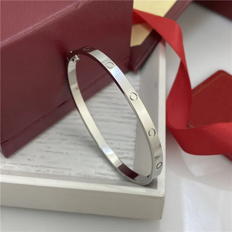 Designer smycken 316l titan Classic Bangles Guldarmband för älskare lyxig armband bröllop Bangle Silver Rose Thanksgiving Day Lovers Armband Design Gift