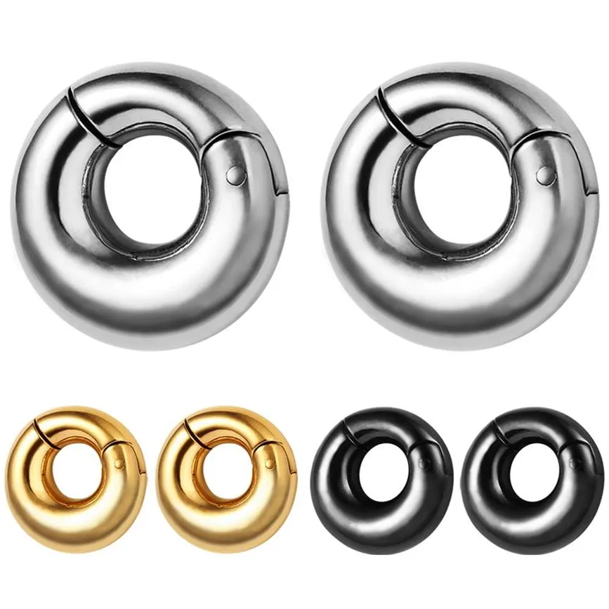 Bouchons d'oreille en acier inoxydable 316L, Tunnels de 8mm, poids d'oreille unis, Piercing, bijoux de corps, jauges d'oreille, or noir, argent 226s