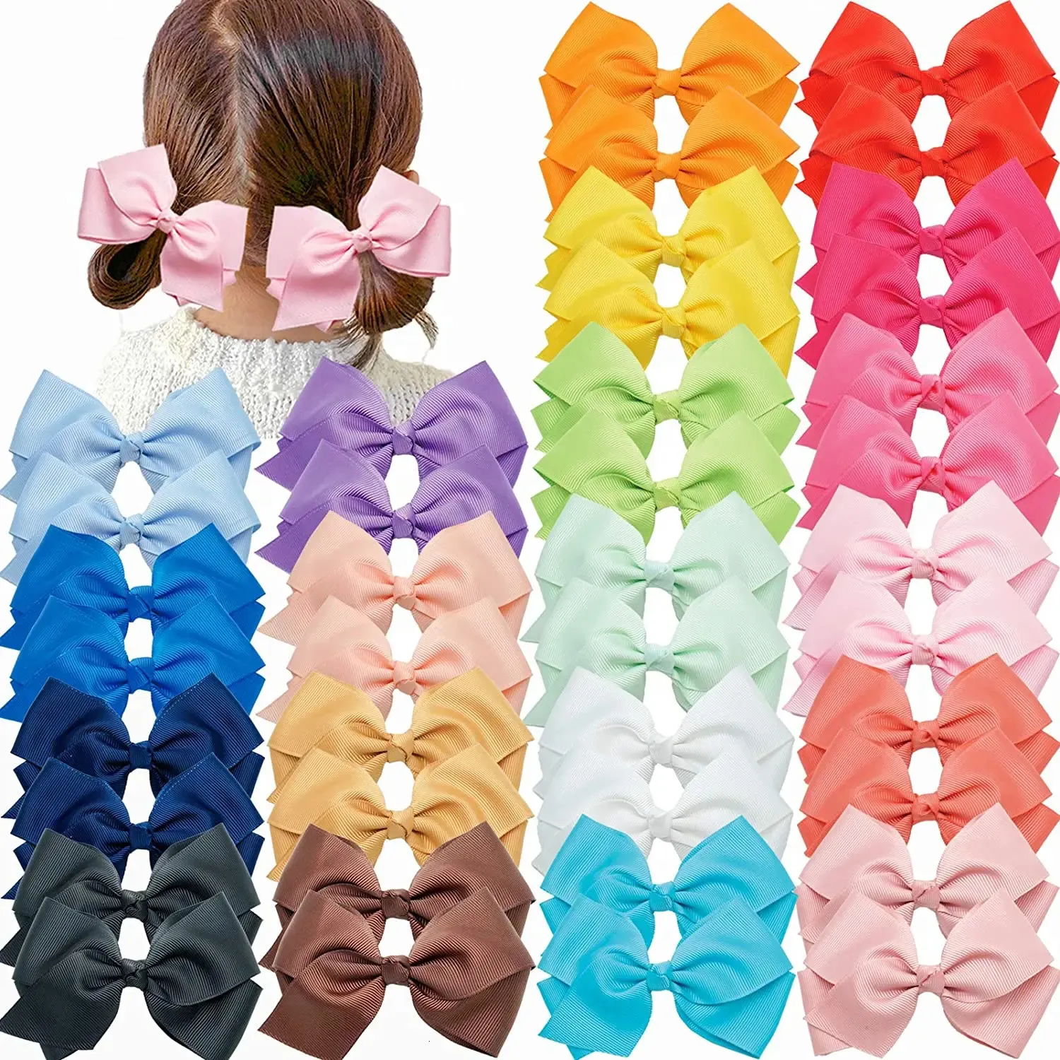 Accessori per capelli 40 pezzi 20 paia Boutique Archi per capelli in grosgrain Morsetti a coccodrillo per ragazze Bambini Accessori per capelli per bambini 231129