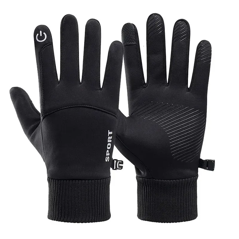 Gants de ski hommes hiver imperméable cyclisme moto doigt complet Sports de plein air course thermique chaud écran tactile antidérapant 231129