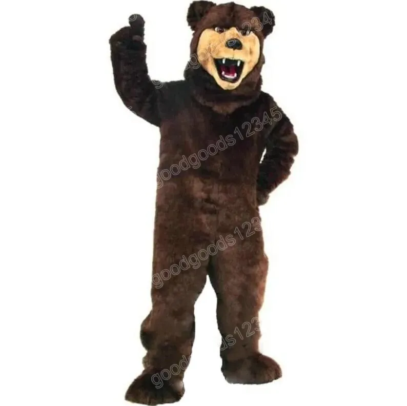 Costumi mascotte orso bruno scuro di Natale personaggio dei cartoni animati di Halloween vestito completo personaggio carnevale pubblicità festa di compleanno vestito operato per uomo donna