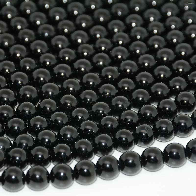 Losse edelstenen natuurlijke zwarte toermalijn ronde kralen 6 mm