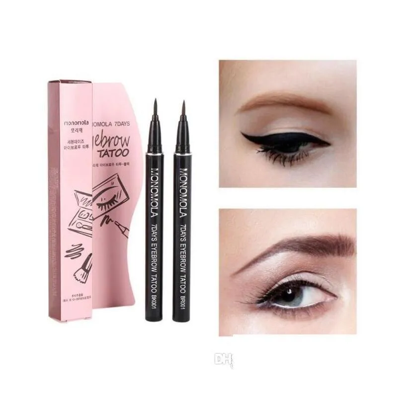 Eyebrow Enhancers Eyebrow Enhancers Professional Waterproof Brown 7 Days Eye Brow Tattoo Pen Liner Long Lasting Makeup Women Product D Dhfdr