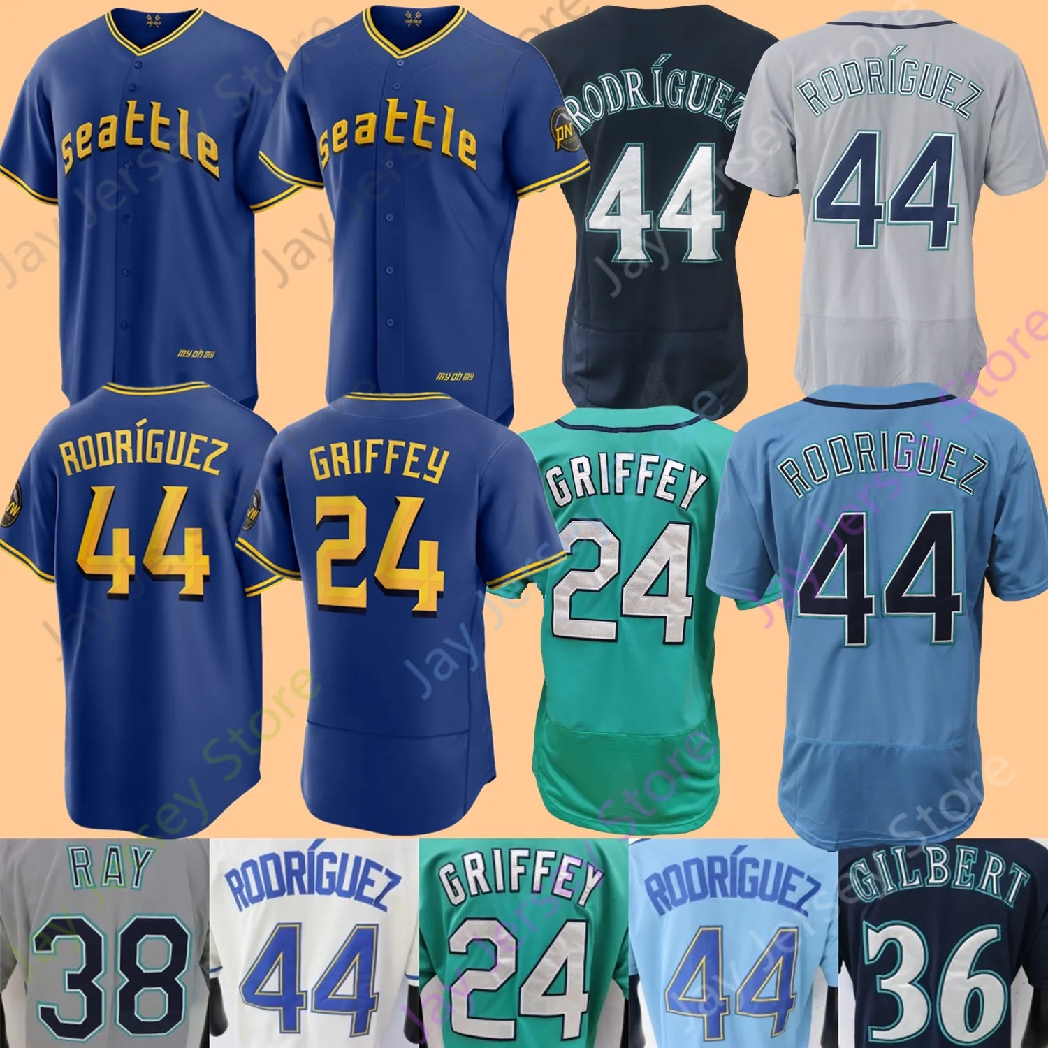 2023 City Connect Baseball Jersey Ken Griffey Julio Rodriguez Ichiro