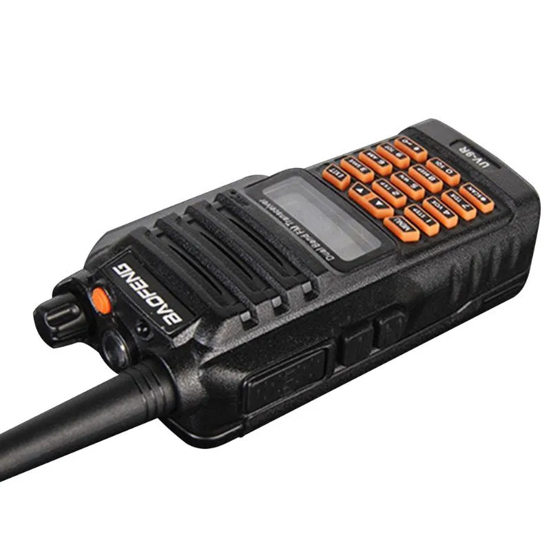 Walkie Talkie BF-UV9 preto à mão flutuante à prova d'água com estroboscópio de emergência VHF Marine Radio Intercom