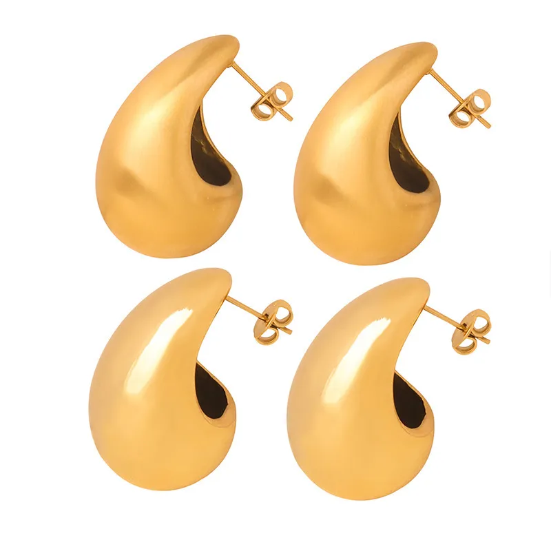 Orecchini A Goccia Water Drop: Placcati Oro 18K Con Strass, 5 Colori Di Pietre! - Foto 1