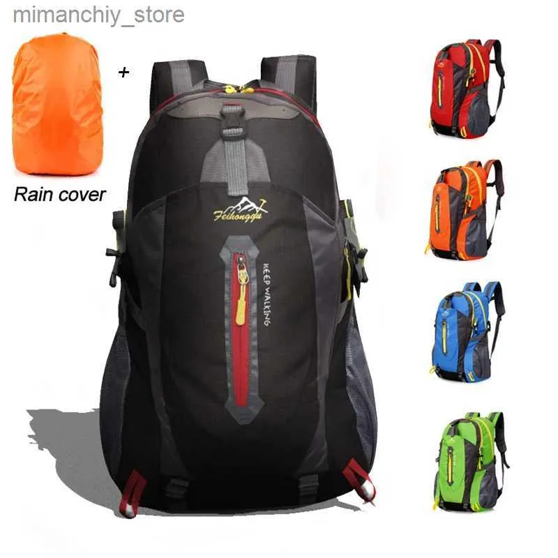 Torby na zewnątrz wodoodporne plecak plecak plecak 40L na świeżym powietrzu torba sportowa Podróż plecak kempingowy plecak dla kobiet trekking dla mężczyzn Q231129