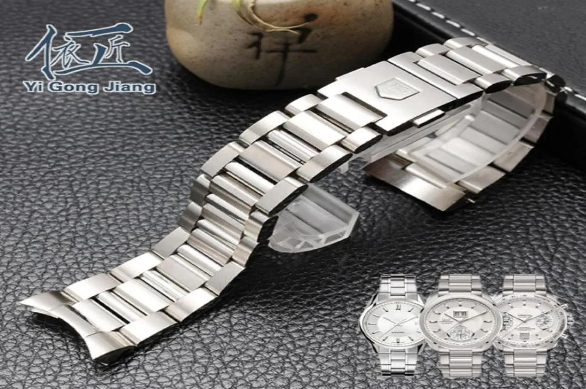 Bracelet de montre hommes 22mm pur solide encoche en acier inoxydable brossé bracelet de montre bracelet Bracelets pour CARRERA252t9017601