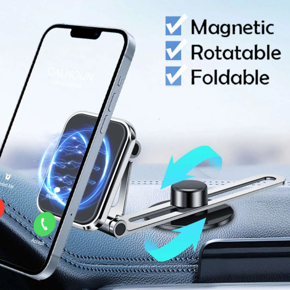 Upgrade Upgrade Magnetic Car Phone Holder 360 Degree Rotating Hidden Folding Design Universal GPS Navigation Bracket Stand for IPhone 13 14