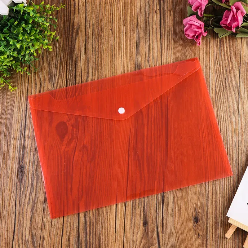 A4 Plastic Envelopes Document Folder with Snap Button File Bags Document Organizers for Document Stationery Tools Organization