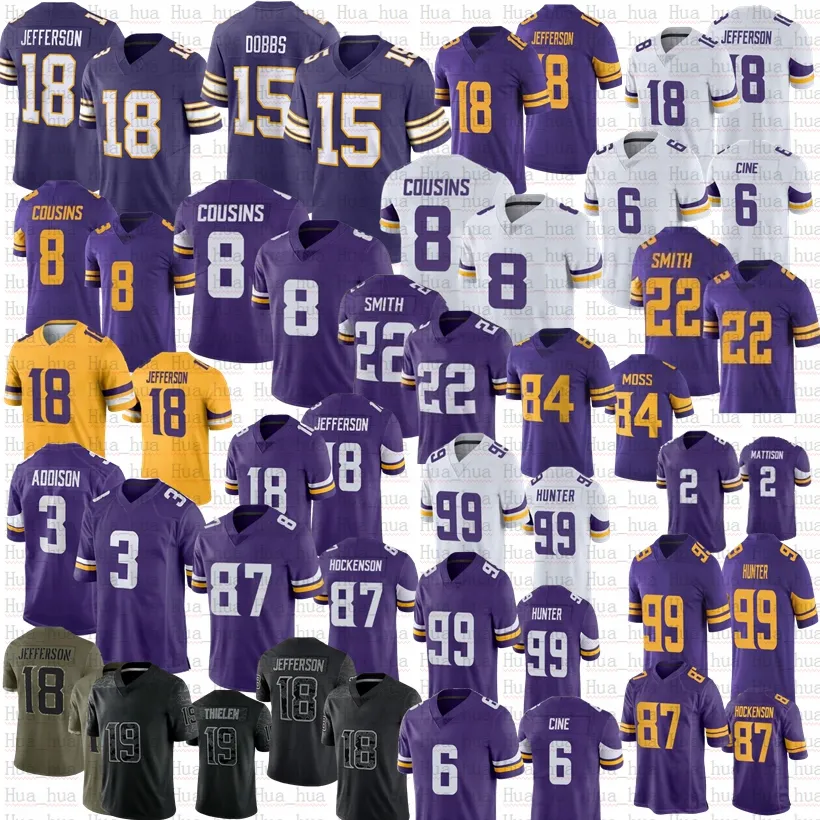 9 McCarthy Justin Jefferson 3 Addison TJ Hockenson voetbaljersey Harrison Smith Adrian Peterson Randy Moss CJ Ham 22 Smith 14 Darnold 17 Osborn