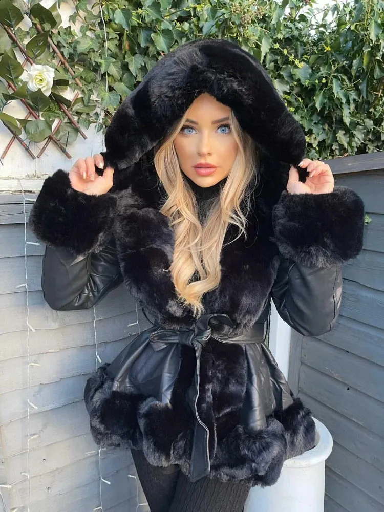 Faux Fur Hooded Coats for Women