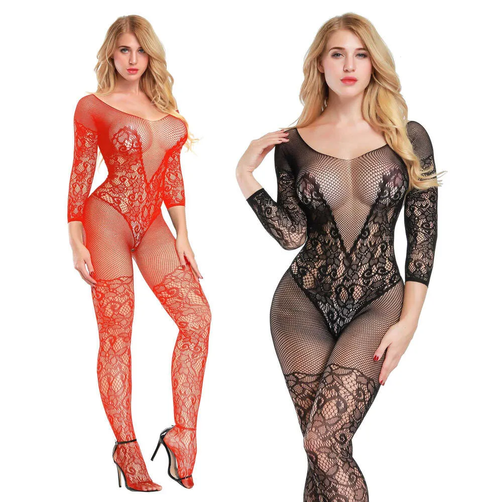 Sexy Costume Open Crotch Jumpsuit Women Sexy Lingerie Mesh Transparent Female Bodysuit Erotic Underwear Ladies See Through Crotchless Leotard