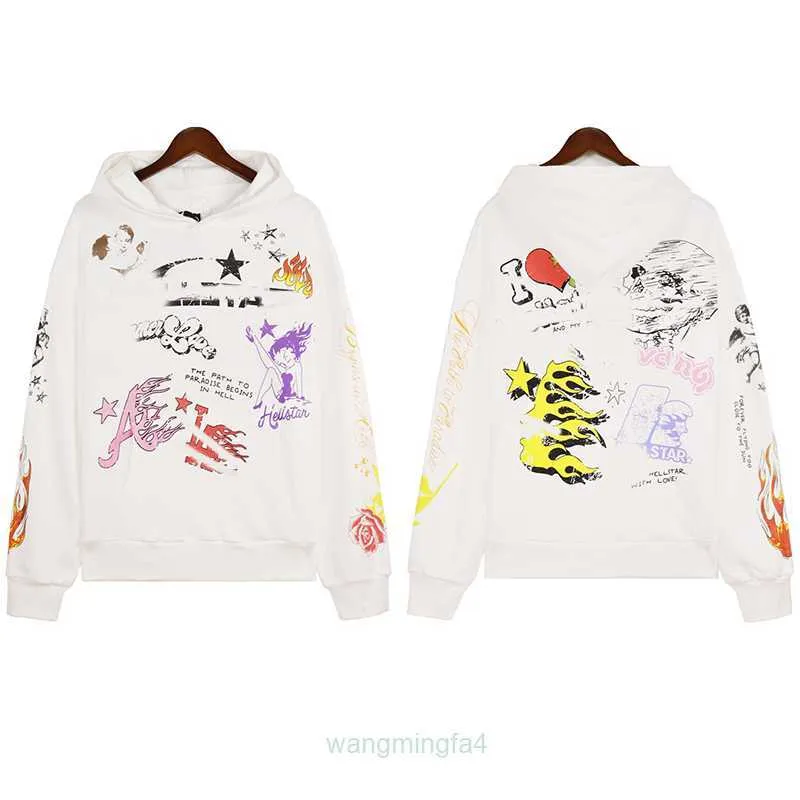 8kz0 Men's Hoodies Sweatshirts Off White Hellstar Designer Skull Street Hip Hop Jumper