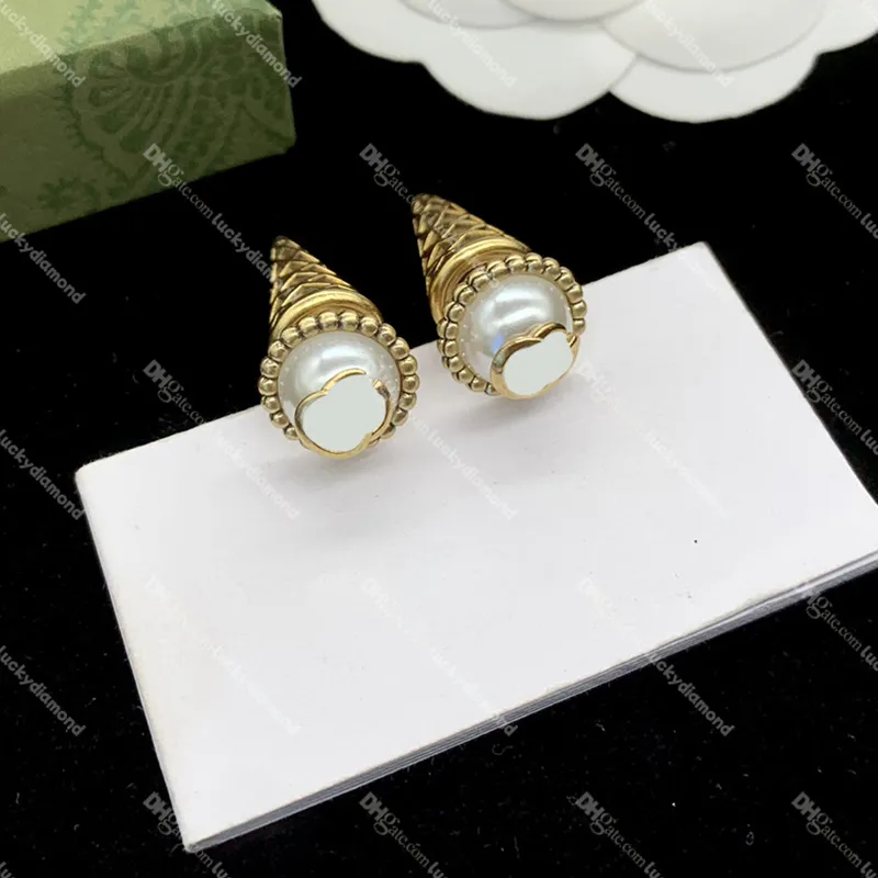 Ice Cream Stud Chic Gold Earrings for Party Designer Letter Women Earrings with Gift Box