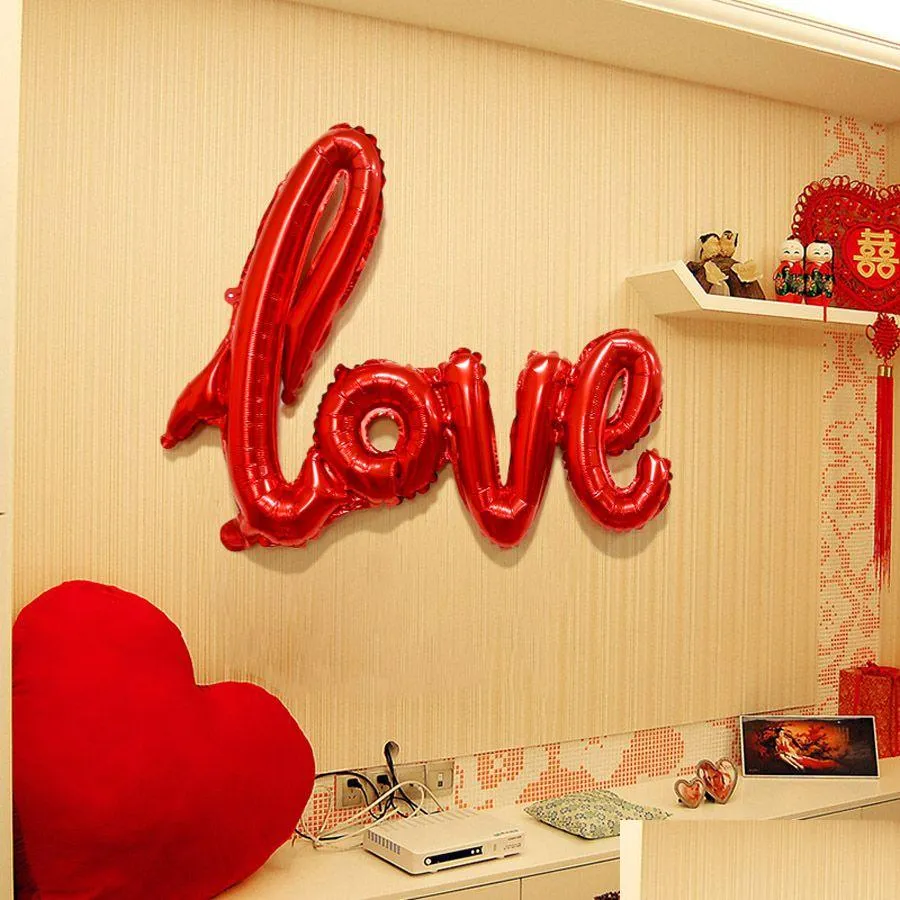 Party Decoration Love Shaped Foil Balloon Valentines Day Balloons Wedding Supply