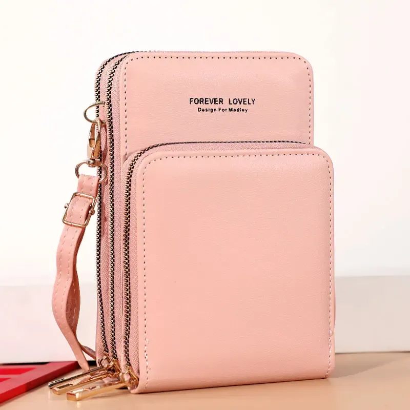 designer bag SJ015 Large Capacity Multi-Functional Solid Color Fashion Simple Shoulder Small Bag Touch Screen Crossbody Phone Bag for Women