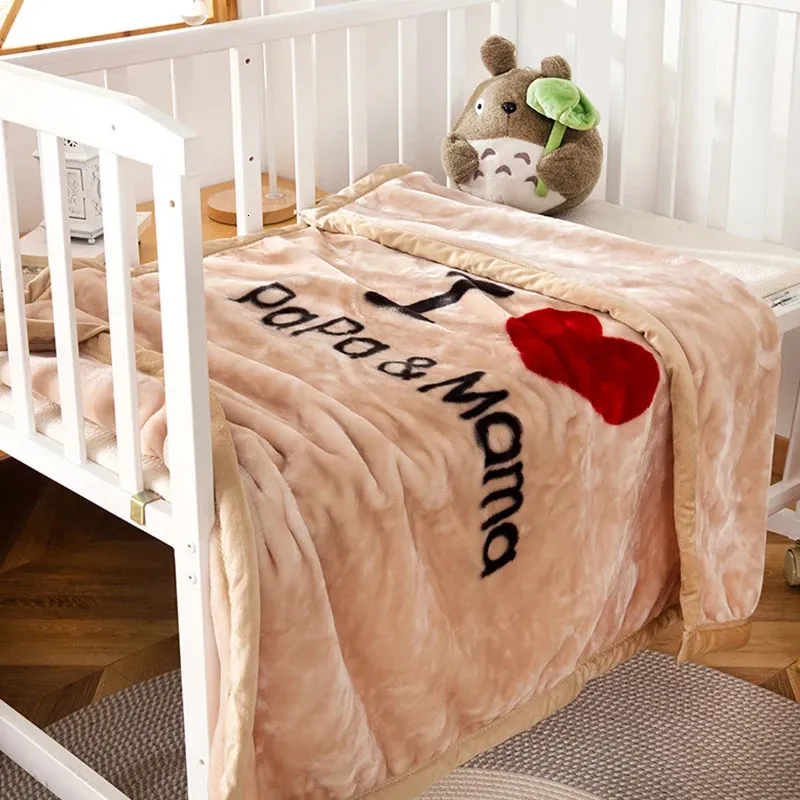 Blankets Double-sided Throw Blanket for Children Winter Plus Velvet Thickening Coral Fleece Comforter for Bedding 231120