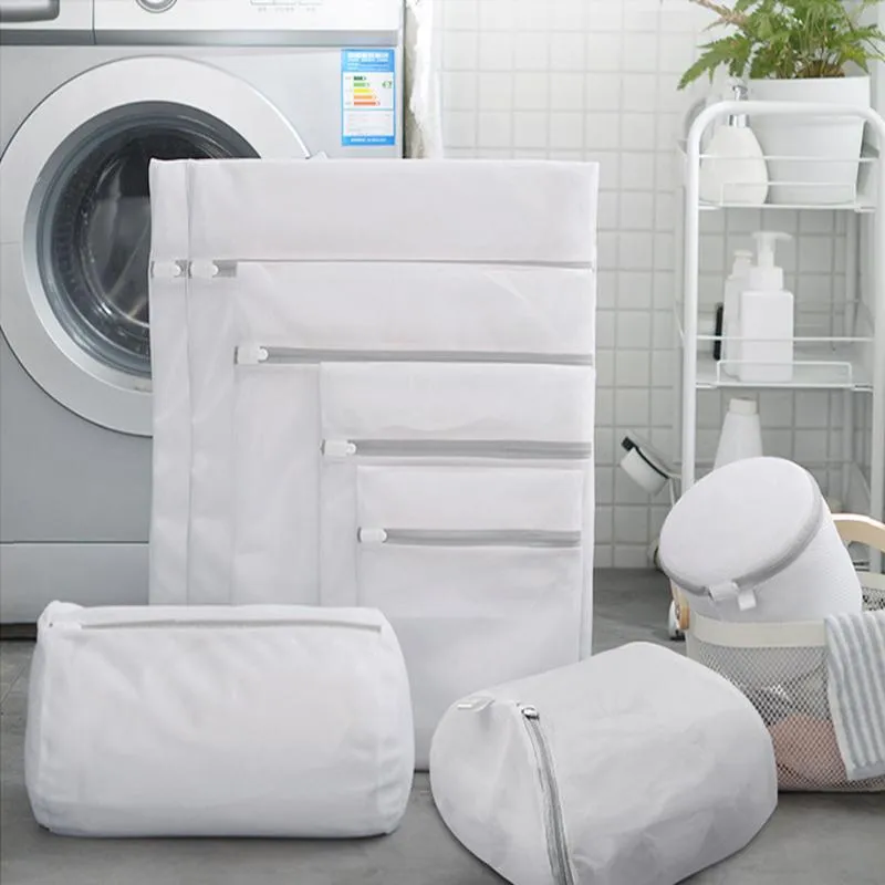 Förvaringspåsar tvättkorgväska för tvättmaskiner Mesh BH BH -dragkedja tvättar smutsiga klädorganisatörer organisation