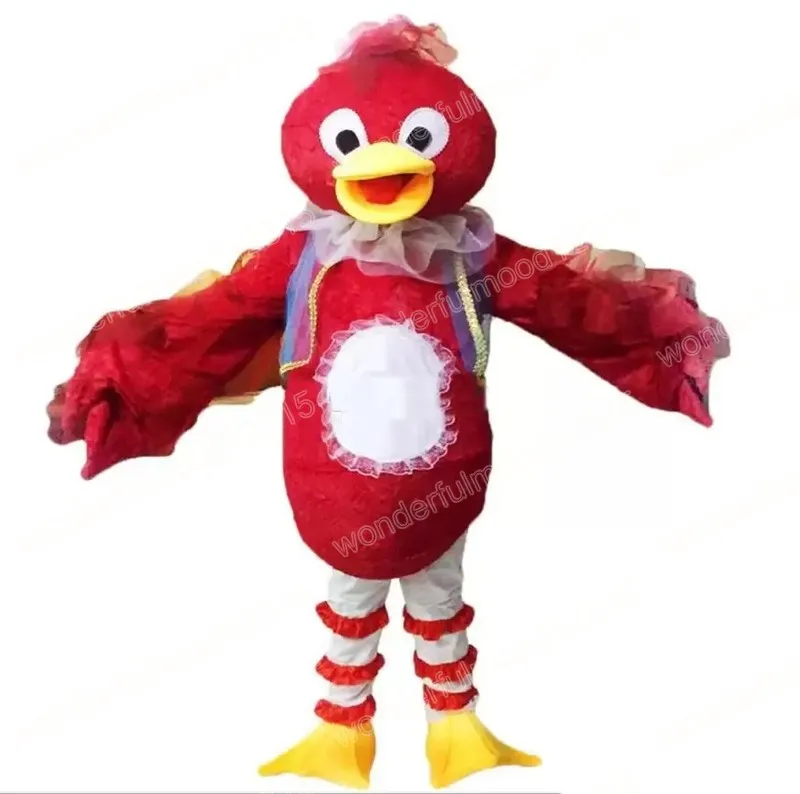 2024 Prestaties Rode Vogel Mascottekostuums Cartoon Carnaval Hallowen Prestaties Unisex Fancy Games Outfit Vakantie Outdoor Reclame Outfit Pak