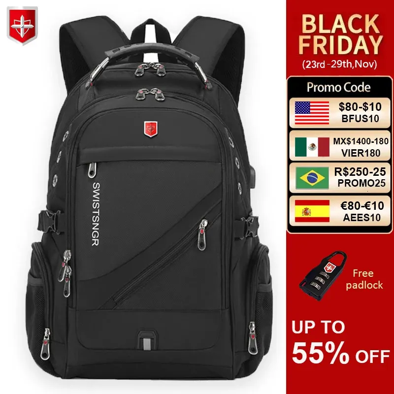 Okul Çantaları Su Geçirmez 17 inç Dizüstü Çantası Erkekler USB Şarj Seyahat Kadınları Oxford Rucksack Erkek Vintage Bag Mochila 231130