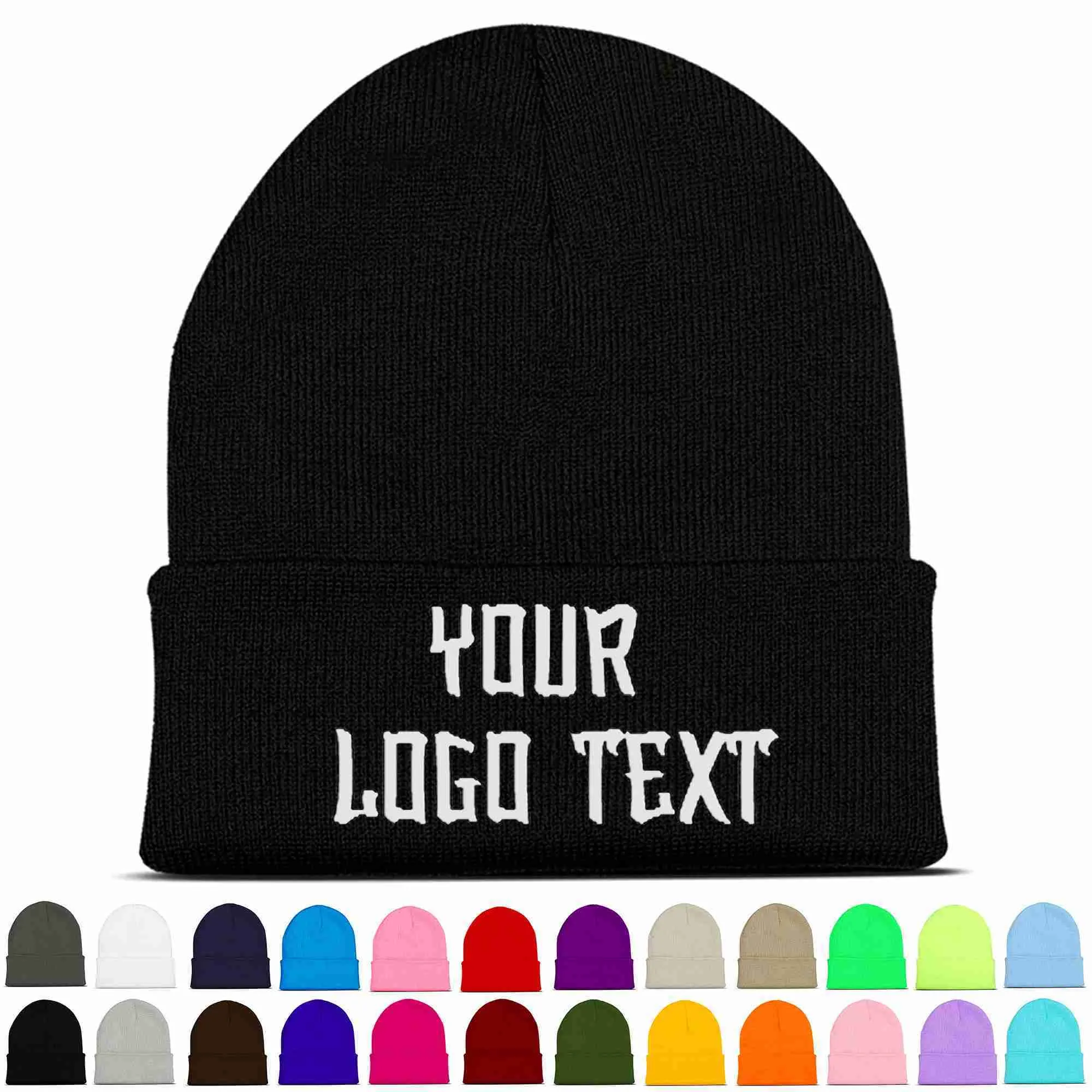 Beanie/Totenkopfkappen, personalisierte benutzerdefinierte Namenstext-Stickerei-Winter-Mütze-Mütze-Männer-Frauen-Stricker-Kappe Großhandel Dropshipping J231130