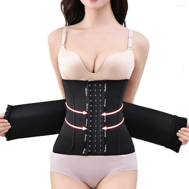 Damen-Shaper, Taillentrainer, Body Shaper, Bauchweggürtel, 3 Haken, feste Cincher, Postpartale Faja-Korsett, flacher Gürtel