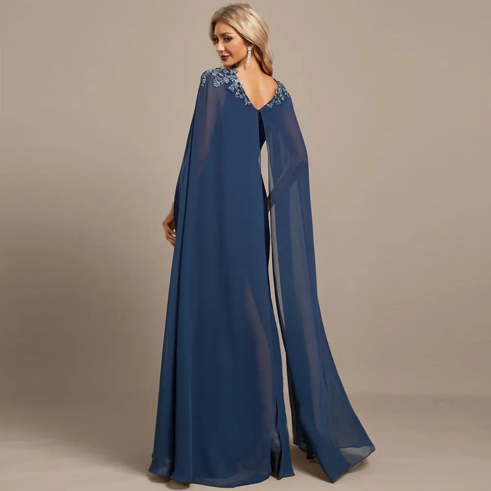 elegant chiffon dresses for wedding guests with sleeves Deep Green Chiffon Maxi Dress – Elegant V-Neck Empire Gown main image 1