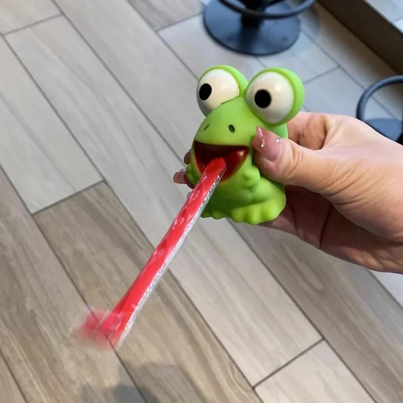 Enfants Creative Décompression Fidget Jouets Pincer Grenouille Dinosaure Coller La Langue Soulager Le Stress Jouet Cadeaux De Noël Pour Les Enfants Avec Emballage De Détail