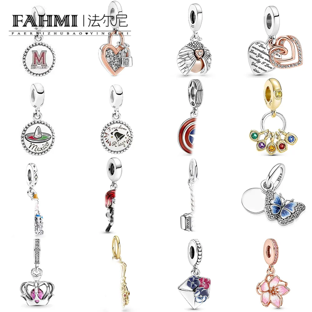 Fahmi Noble et élégant cadenas en forme de coeur double plaque pendentif infini pierre précieuse pendentif femme rose clair fleur de cerisier pendentif