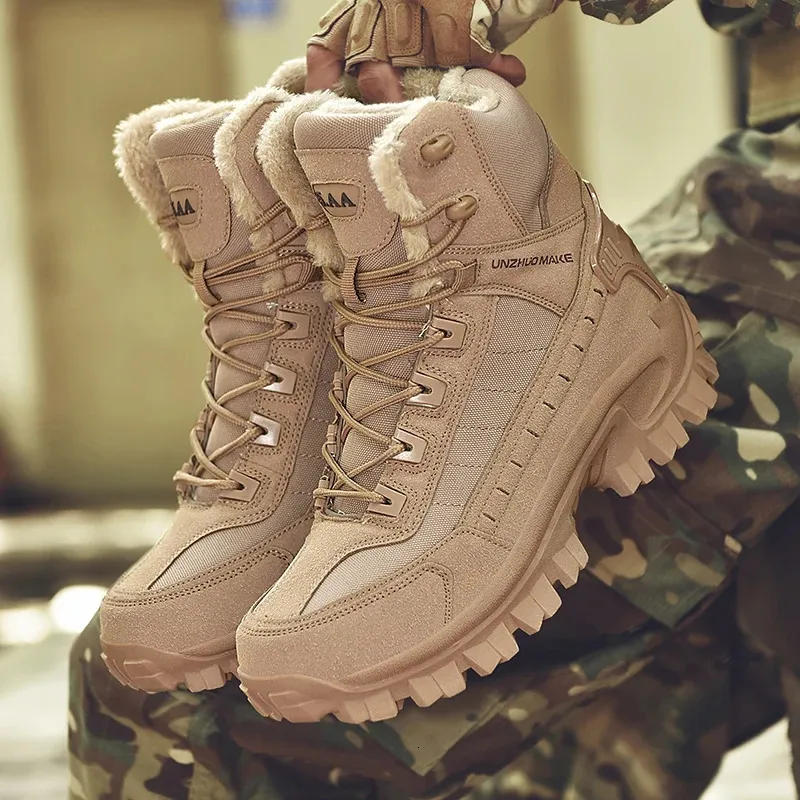 Botas Botas militares para hombres Combate para hombre Tobillo Táctico Piel cálida Ejército Zapatos masculinos Seguridad en el trabajo Motocycle Tamaño grande 231130