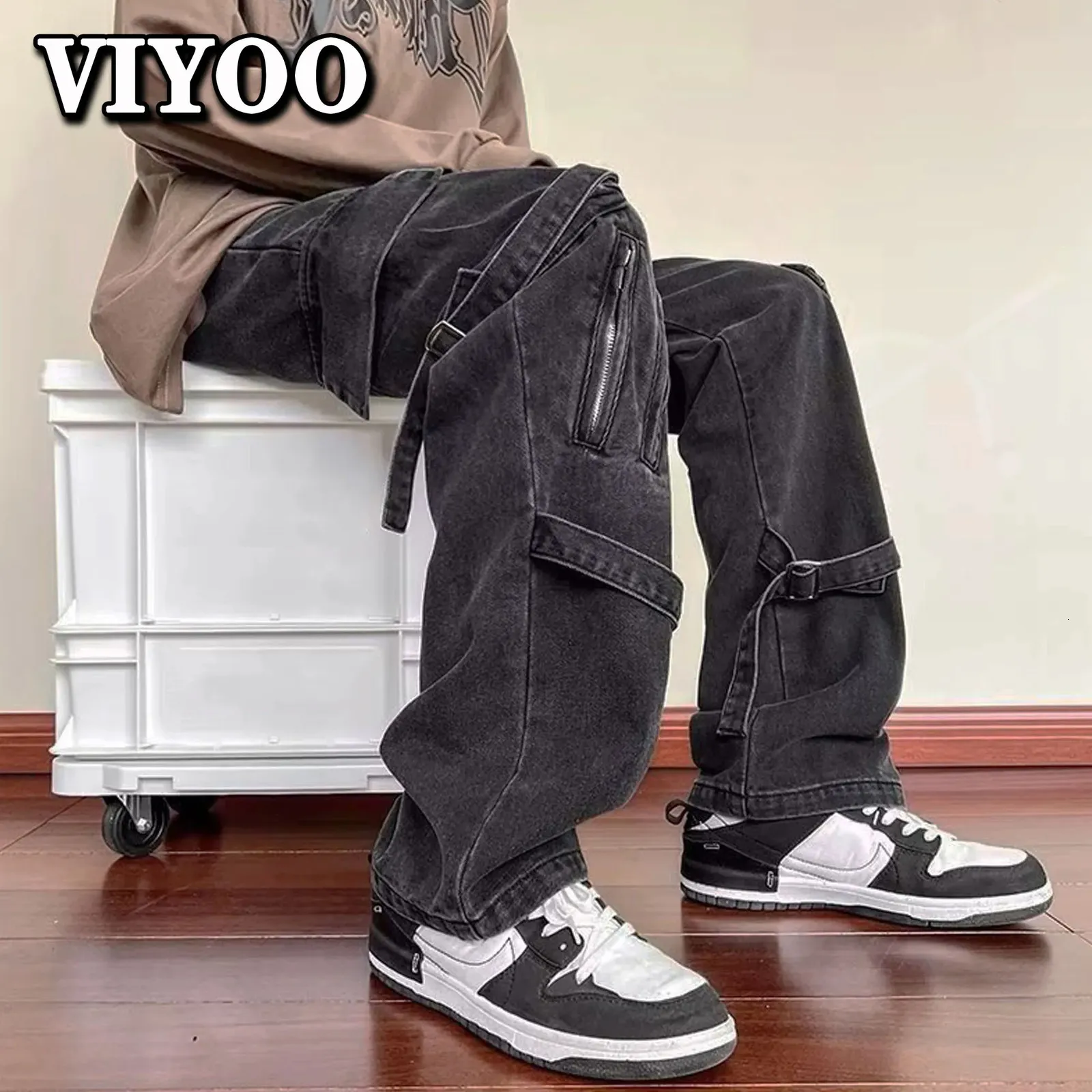 DHgate.com:Mens and Womens Y2K Cargo Pants, Wide Leg Flared
