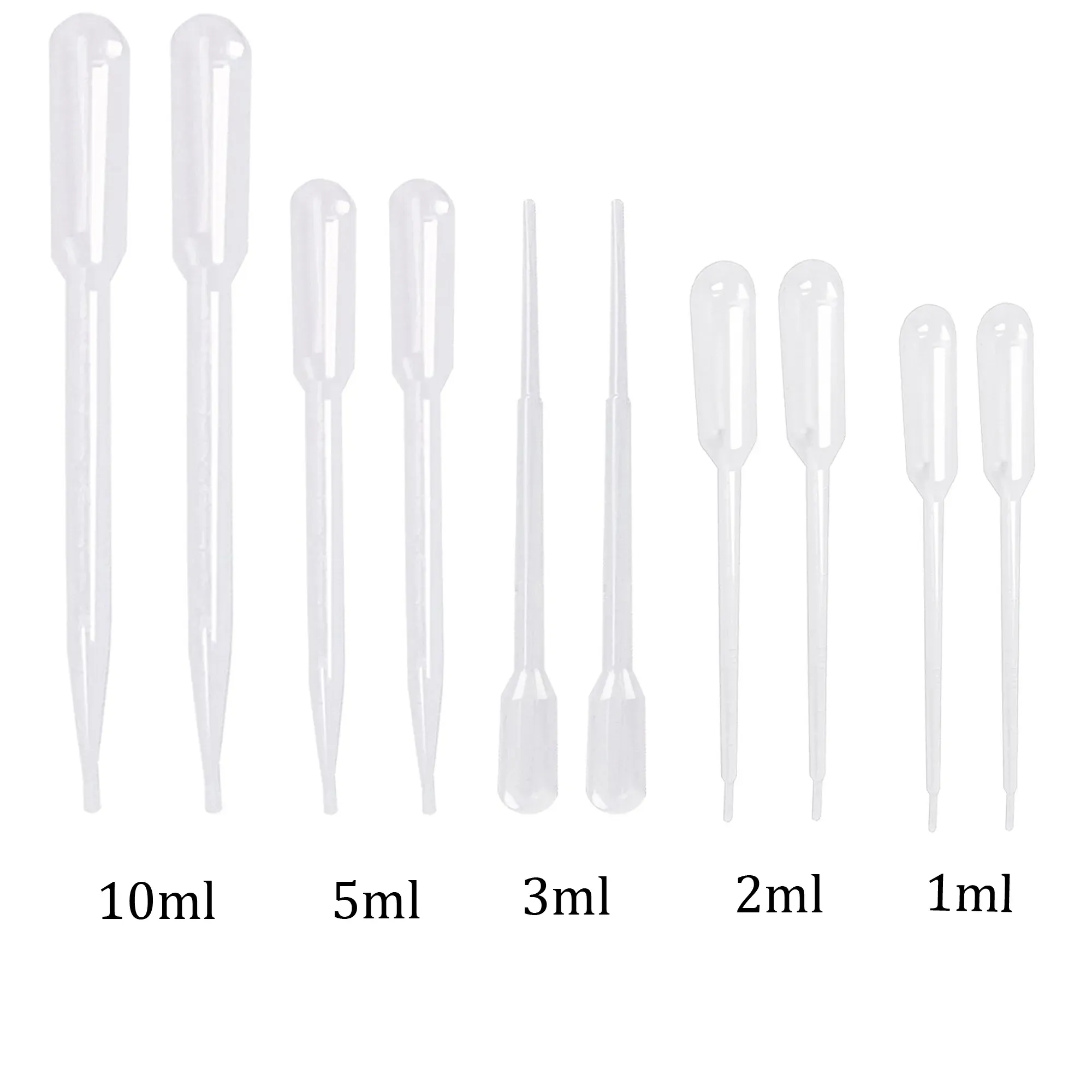 wholesale Teenitor 1 ml, 2 ml, 3 ml, 5 ml, 10 ml Pipette per trasferimento in plastica Contagocce - Pipette per oli essenziali Strumento per trucco contagocce BJ