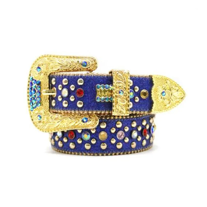 Rhinestone Belt Yellow Designer Belt Mens Men's Black And Gold