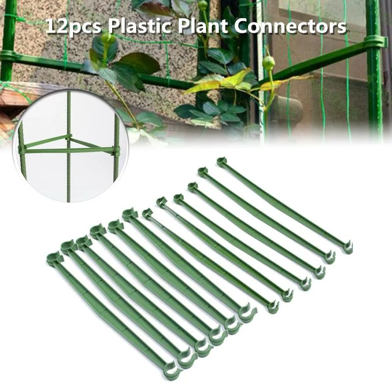 Garden Supplies Other 12pcs Plastic Plant Tomato Brackets Trellis Connectors Stake Arm Cage Sturdy Home Gardening