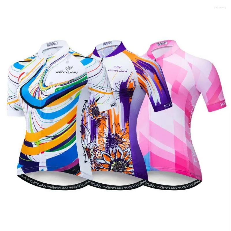 Jackets de corrida 2023 Keyiyuan Women Summer Cycling Jersey Mountain Bike Tops Team Sport Sport Sport