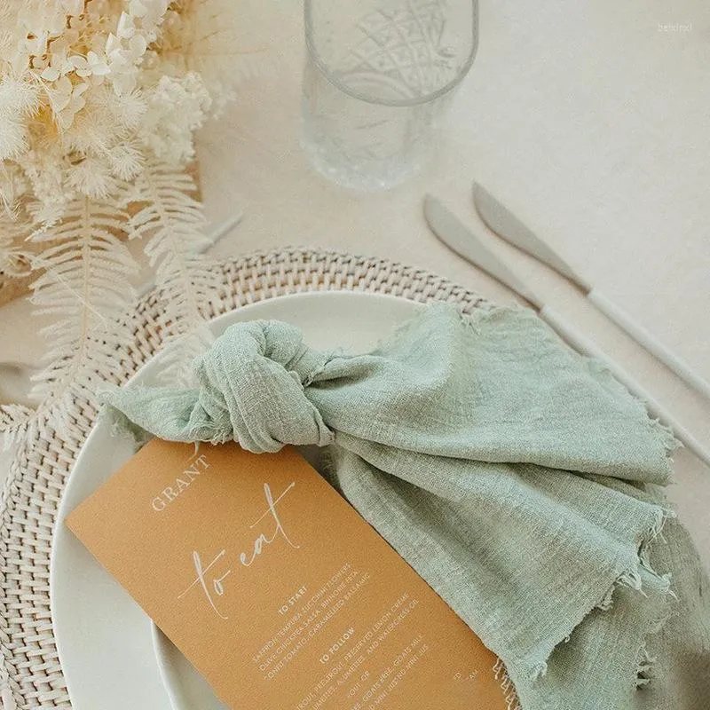 Table Napkin 42 42cm Wedding Cotton Cloth Rustic Gauze Hanky Tea Towel Dining Place Mats Supplies Linen Home Decor