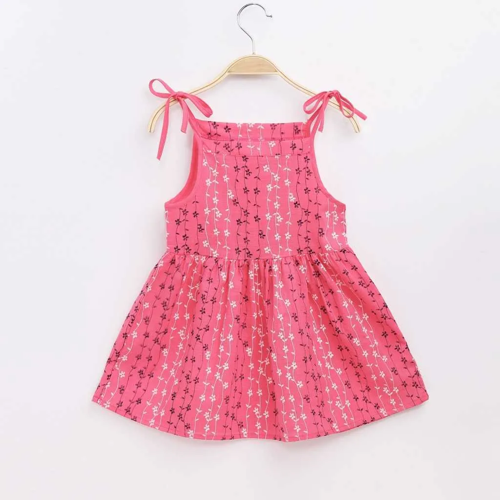 Vestido infantil de verão sem mangas com babados, vestido de musselina de algodão e linho para meninas