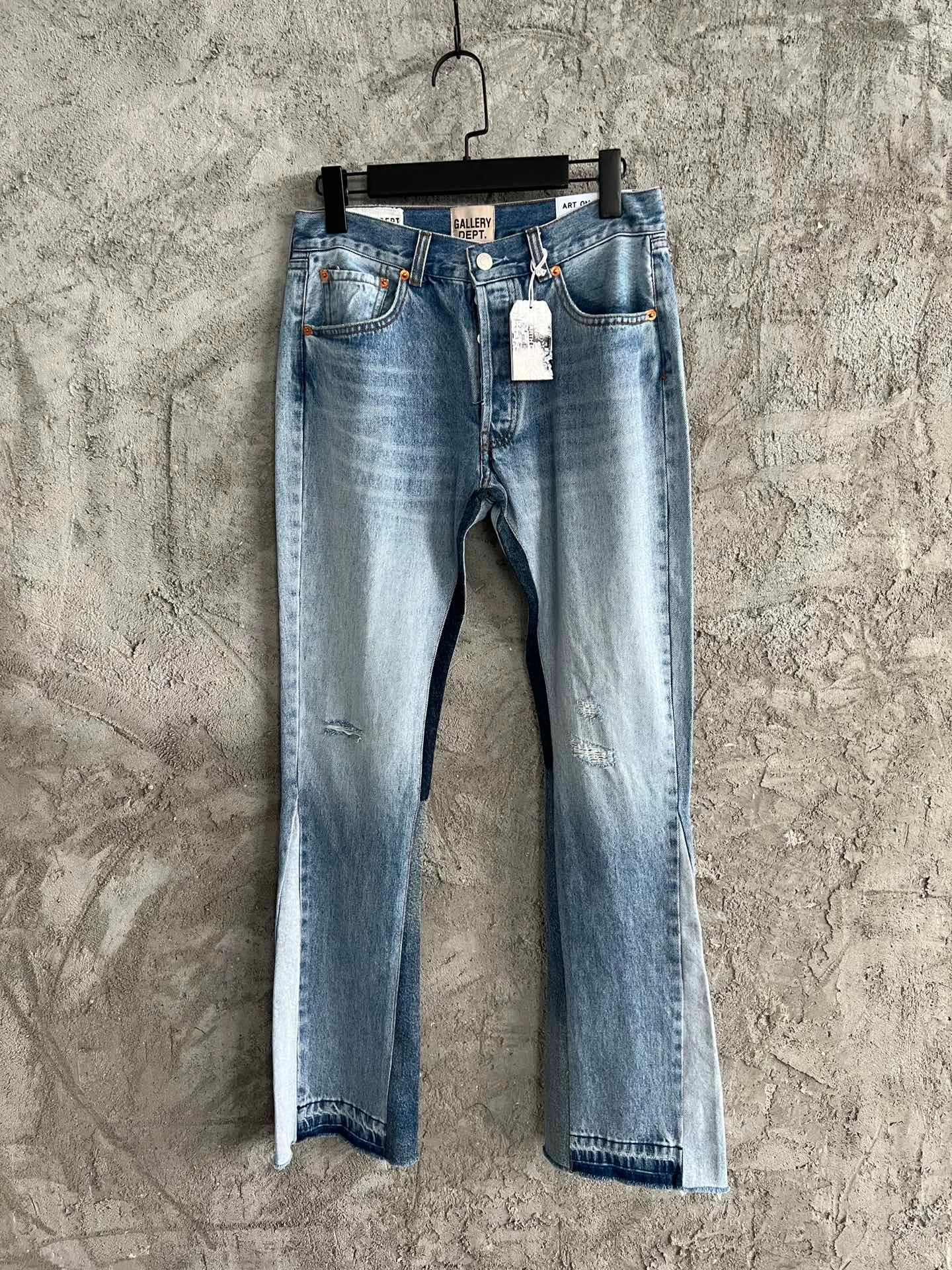 2023 Jeans de designer azul magro mais novos e angustiados