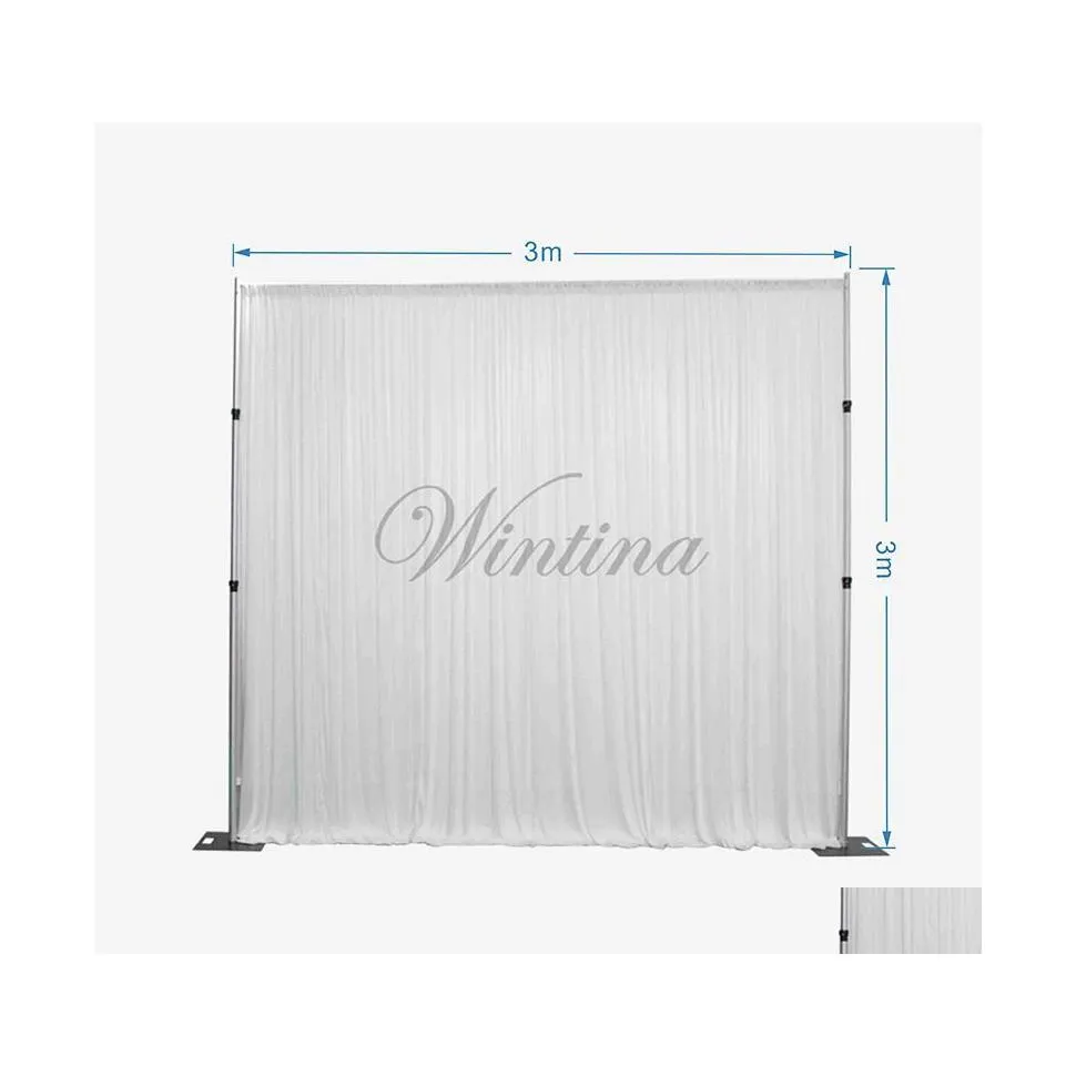 Décoration de fête Wintina 3X Ice Silk Backdrop Rideaux suspendus Gaze Wedding Po Backdrops Background Event Suppliesparty Drop Delive Dhoyq