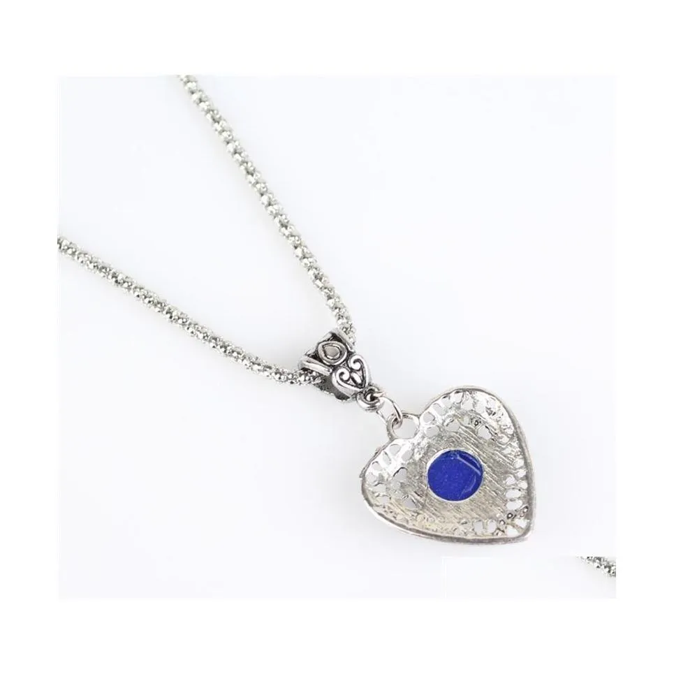 Pendant Necklaces Fashion Jewelry Hollow Out Heart Evil Eye Necklace Blue Eyes 3762 Q2 Drop Delivery Pendants Dhlgs