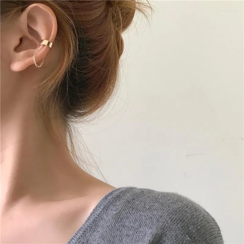 Brincos de backs Moda moda com borla longa clipe de orelha não perfurante para mulheres simples Fake Cartilage Cuff Punk Girls Jewelry Gift