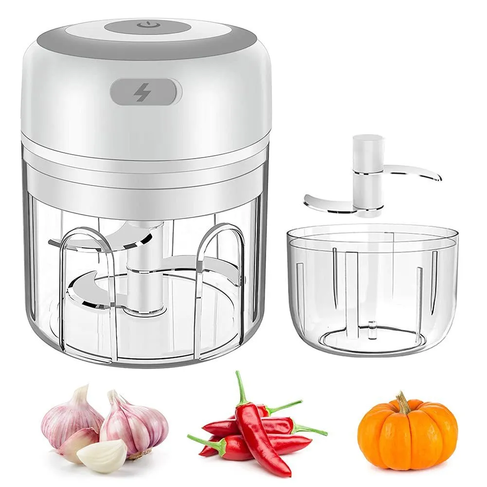 طاحونة اللحوم الكهربائية المصغرة الثوم مروحية Masher Press Mincer Pepper Chili Vegtable Nuts Grinder Food Processor 230201