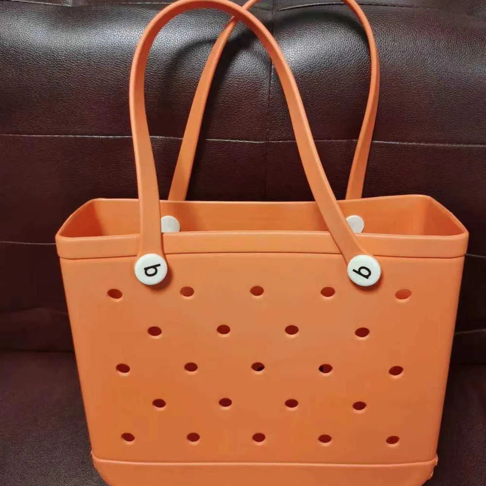 Solid Color Fashion большой пляжная корзина Сумки Summer Eva Basket Women Big Mather Plaight Douch Hole Totes Hobo Pocket Hoppet 230201 230201