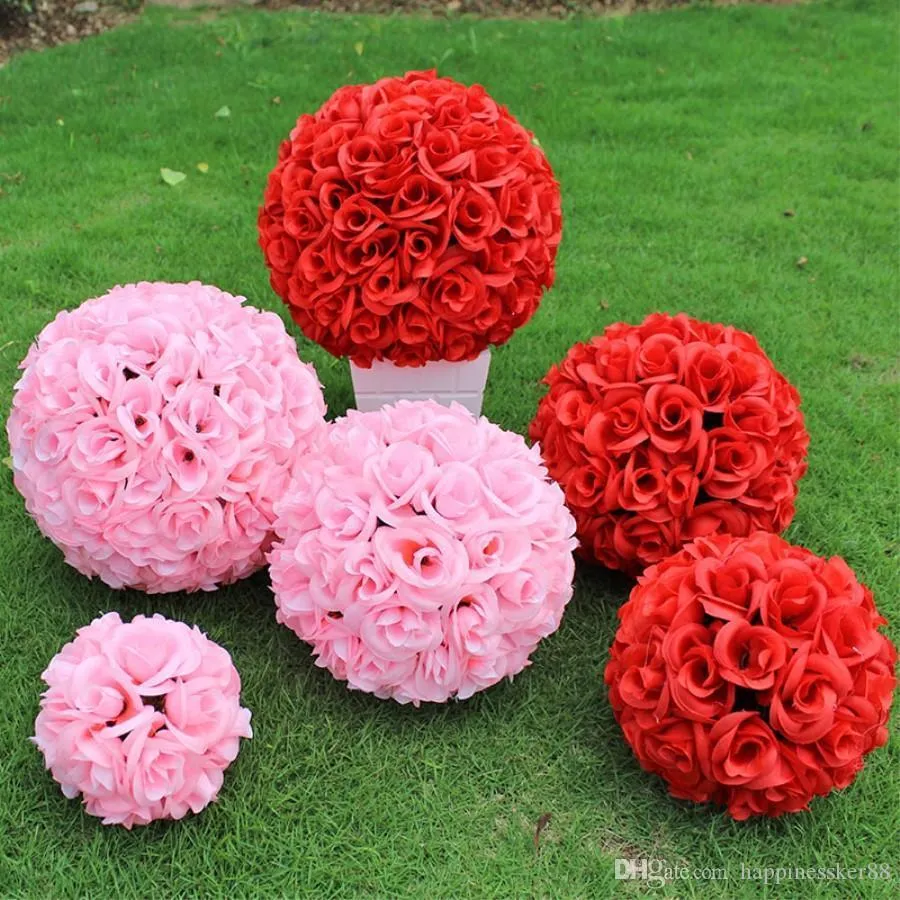 12-Zoll-Hochzeits-Seiden-Pomander-Kussball-Blumenball zum Dekorieren von künstlichen Blumen für die Hochzeitsgarten-Marktdekoration