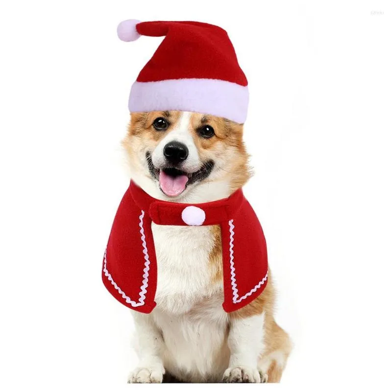 Abbigliamento per cani Vestiti natalizi per animali domestici Costume invernale Cucciolo di gatto Cappotto Giacca Completo Berretto Sciarpa Mantello Abbigliamento caldo per cani Gatti